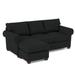 Black Sectional - Edgecombe Furniture Layla 86" Wide Reversible Sleeper Sofa & Chaise w/ Ottoman Faux / | 37 H x 86 W x 63 D in | Wayfair