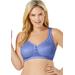 Plus Size Women's Jacquard Wireless Bra by Comfort Choice in Blue Violet (Size 38 B)