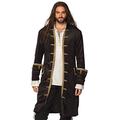 Boland 74176 - Piratenjacke für Herren, schwarz-gold, Mantel für Männer, Seeräuber, Freibeuter, Kostüm, Karneval, Mottoparty