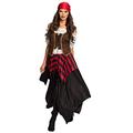 Boland - Erwachsenen-Kostüm Piratin Tornado, Kleid, Korsett, Kopftuch, für Damen, Seeräuber, Freibeuter, Kostüm, Karneval, Mottoparty