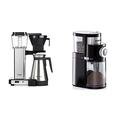 Moccamaster Filter Kaffeemaschine KBGT Thermos, 1.25 Liter, 1450 W, Polished & ROMMELSBACHER Kaffeemühle EKM 200 – 2-12 Portionen, Füllmenge Bohnenbehälter 250 g, 110 Watt, schwarz