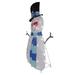 Northlight Seasonal 32" Lighted White & Blue Chenille Snowman Outdoor Christmas Decoration in Black/Blue/White | 32 H x 17 W x 1 D in | Wayfair