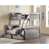 Harriet Bee Patteale Twin over Full Bunk Bed w/ 2 Drawers Wood in Brown/Gray | 65 H x 58 W x 80 D in | Wayfair 2AC89C45B2EB472A9763E1E9B6727D23