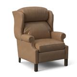 Bradington-Young Chippendale 33" Wide Faux Leather Standard Recliner Genuine Leather in Gray/Brown | 43 H x 33 W x 36.25 D in | Wayfair