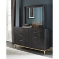 Kentifield Solid Wood Eight Drawer Dresser in Black Drifted Oak - Modus 8ZU582