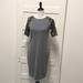 Lularoe Dresses | Lularoe Julia Dress Gray And Green Floral Size Med | Color: Gray/Green | Size: M