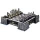 The Noble Collection Batman Pewter Special Collectors Edition Chess Set. LED Gotham Cityscape & The Bat Signal Projection. Luxury Chess set for Adults