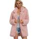 HOMEBABY Ladies Soft Faux Fur Coat Girls Winter Parka Warm Faux Fur Jacket Women Loose Fluffy Hoodies Pink Elegant Thick Coat (L, Pink)