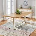 The Furniture Market Cotswold Cream Painted Oak 2.2m Refectory Dining Table - Seats 8 to 10