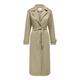 ONLY Damen Langer Trench Coat | Eleganter Basic Übergangs Mantel | Einreihig Longline mit Gürtel ONLLINE, Farben:Beige-2, Größe:XL