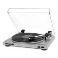 Victrola VPRO-3100-SLV Professional Series USB Turntable - Belt Drive - Bulit-in Pre-Amp - (33/45 RPM Speed) - Semi Automatic - Includes Dust Cover, Cable and 45 Adapter - (Silver)