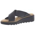 Clarks Women's Jillian Gem Wedge Sandal, Black Leather, 4.5 UK