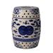PatioSense Double-Medallion Dragon-Embellished Indoor/Outdoor Garden Stool/Table in Blue & White in Blue/Gray/White | Wayfair 63613