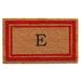 Arlmont & Co. Stortz Monogram Non-Slip Outdoor Door Mat Natural Fiber in Red/White/Brown | Rectangle 2' x 3' | Wayfair