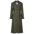 Monsoon Ladies Long Military Coat in Wool Blend Womens Size 20 - Khaki Winter Outerwear