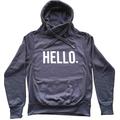 Whistling Dixie Charcoal Crossover Neck Slogan Hoodie, with 'Hello' Slogan (Medium 38-40ins, Charcoal)