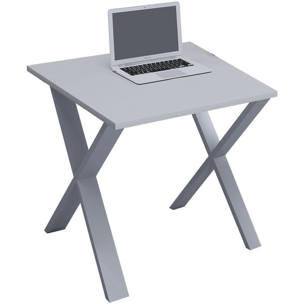 VCM Schreibtisch »Lona« 80/50 cm X-Fuß-Gestell silbern grau, 80x76x50 cm Image