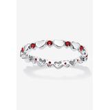 Women's Simulated Birthstone Heart Eternity Ring by PalmBeach Jewelry in July (Size 9)