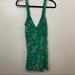 Free People Dresses | Free People Green Mini Dress With Floral Pattern | Color: Green/Purple | Size: S