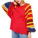 Free People Tops | Free People Rainbow Dreams Pullover Knit | Color: Red/Yellow | Size: L