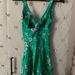 Free People Dresses | Free People Green Floral Mini Dress With Cutouts | Color: Green | Size: Xs