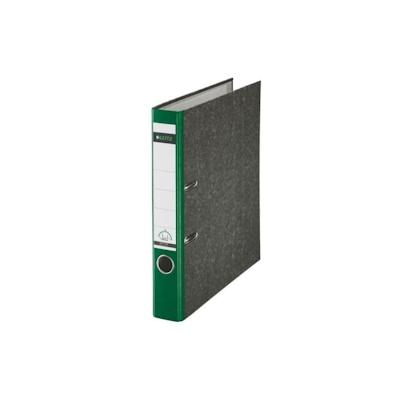 LEITZ Ordner A4, 52mm Rücken, grün. Wolkenmarmor mit farbigem Rücken. 180° Ordner Präzisionsmechanik. Aufgeklebtes Rückenschild. Maße: 318 x 285 mm. Image