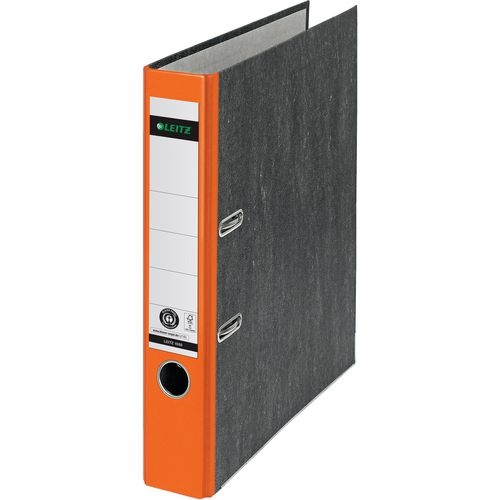 Leitz 180° Schmal Ordner DIN A4 52 mm Orange 2 Ringe 1050 Pappkarton Wolkenmarmor Hochformat Recycled Image