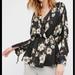 Free People Tops | Free People Tuscan Dreams Black Floral Tunic | Color: Black/White | Size: S