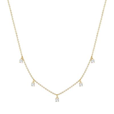 Glanzstücke München Halskette Sterling Silber Zirkonia in Gelbgold 40,0 cm Basiskette + 5,0 Verlängerung Damen Image
