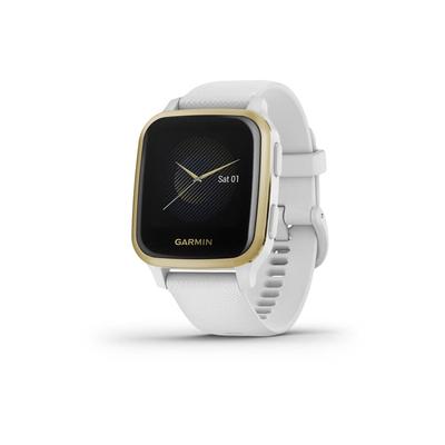 Garmin Venu SQ GPS Smartwatch Light Gold Aluminum Bezel with White Case and Silicone Band 010-02427-01