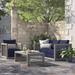 Kelly Clarkson Home Aura 3 Piece Outdoor Patio Wicker Rattan Set Synthetic Wicker/All - Weather Wicker/Wicker/Rattan in Gray | Wayfair