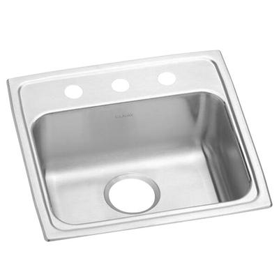 Zurn Elkay LRAD1919603 Lusterstone Classic Single Bowl ADA Drop-In Sink with Three Faucet Holes - 16" x 13 1/2" x 5 7/8" Bowl