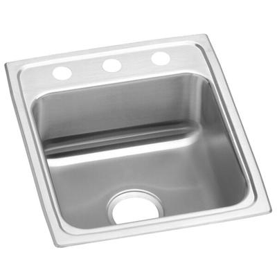 Zurn Elkay LRAD1720653 Lusterstone Classic Single Bowl ADA Drop-In Sink with Three Faucet Holes - 14" x 14" x 6 3/8" Bowl