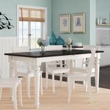 Veazey Extendable Butterfly Leaf Dining Table Wood in Brown/White Laurel Foundry Modern Farmhouse® | 36 H in | Wayfair