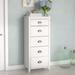 Breakwater Bay Wunder Traditional Tall 5 Drawer 23" W Lingerie Chest Wood in White | 52.5 H x 23 W x 16 D in | Wayfair