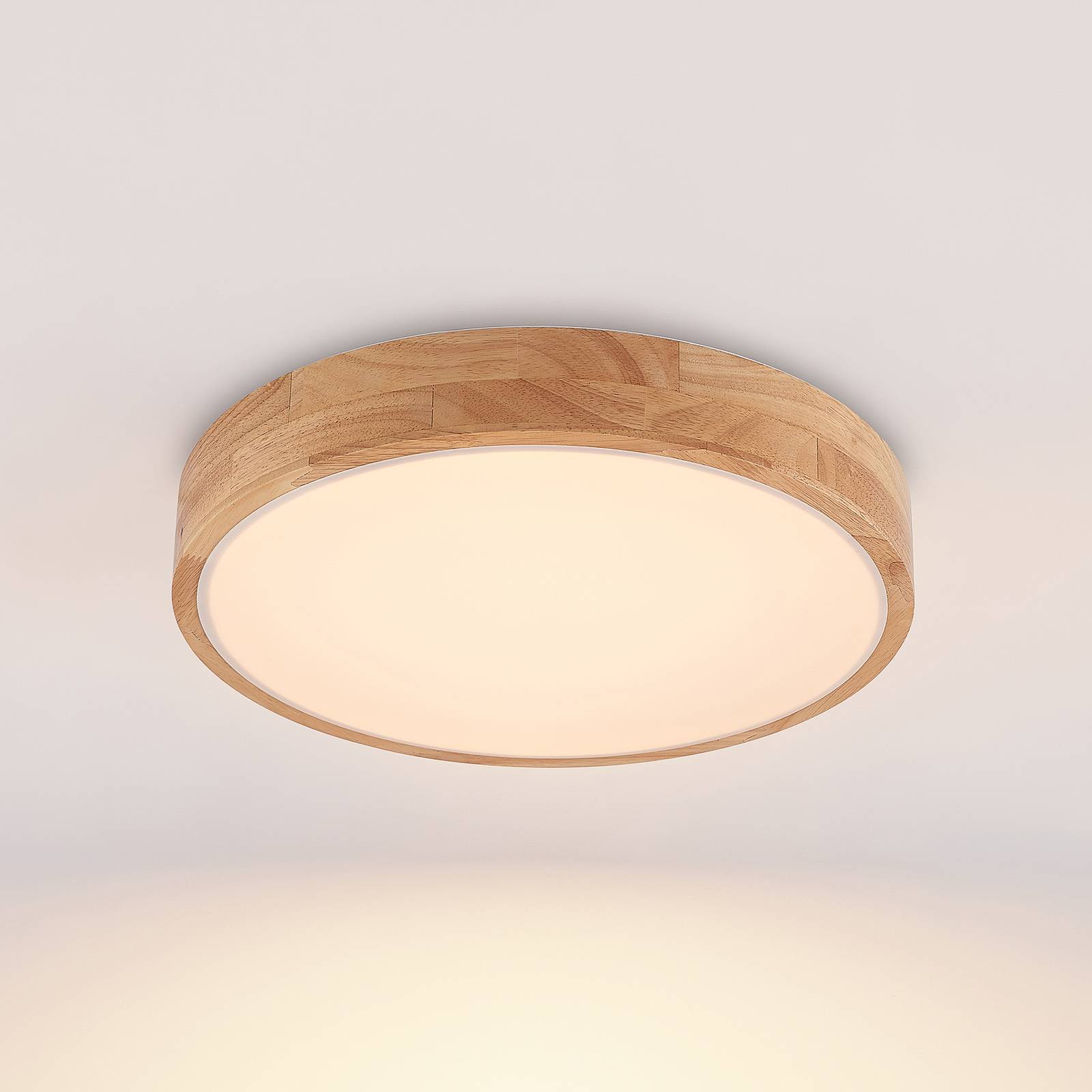 Deckenlampe Milada Lindby, dimmbar, Holz hell, für Wohn- / Esszimmer, Holz, Modern, Deckenlampe
