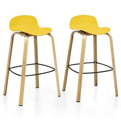 Costway Set of 2 Modern Barstools Pub Chairs with ...