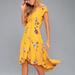 Free People Dresses | Free People Lost In You Yellow Floral Print Dress | Color: Yellow | Size: S