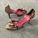 Kate Spade Shoes | Kate Spade Snake Python Print Open Toe Heels Shoes | Color: Black/Tan | Size: 8.5