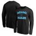 Men's Fanatics Branded Black Miami Marlins Team Heart & Soul Long Sleeve T-Shirt