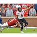 Patrick Mahomes Texas Tech Red Raiders Unsigned White Jersey Avoiding Sack Photograph