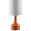 Capandanan 25"H x 11"W x 11"D Modern End Table Lamp White/Orange/Bright Orange/Clear Table Lamp - Hauteloom