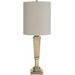 Taypano 24"H x 9"W x 9"D Traditional End Table Lamp Gray/Brass/Translucent/Smoke Table Lamp - Hauteloom