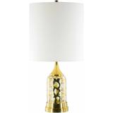 Vegreville 34"H x 16"W x 16"D Traditional End Table Lamp White/Translucent/Gold Table Lamp - Hauteloom