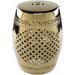 Bagay 18"H x 13"W x 13"D Garden Stool Ceramic Gold Outdoor End Table - Hauteloom