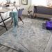 Lambton 6'7" x 9'6" Modern Contemporary Bohemian Ubstract Charcoal/Cream/Teal/Pale Blue Area Rug - Hauteloom