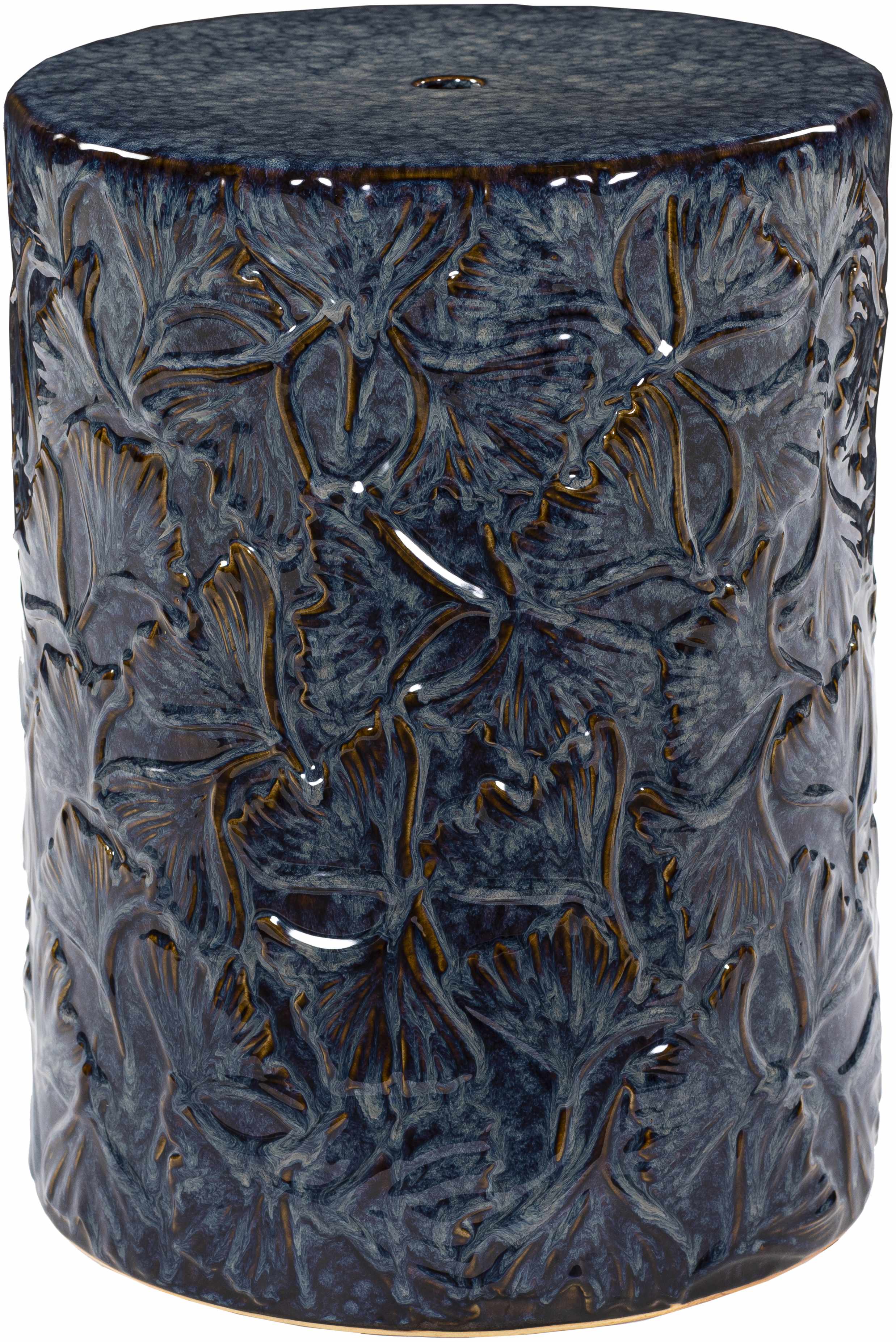 Brothertown 18"H x 13"W x 13"D Marble Home Decor Blue Outdoor Stool - Boutique Rugs