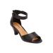 Wide Width Women's The Fallon Sandal by Comfortview in Black (Size 7 1/2 W)