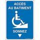 Aua Signaletique - Panneau Accès au Bâtiment - Sonnez-Ai - 450X630 Mm, Vinyl Adhésif