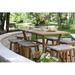 Birch Lane™ Akiva Round 52" Long Teak Outdoor Dining Set w/ Cushions Wood/Stone/Concrete in Brown/Gray/White | Wayfair